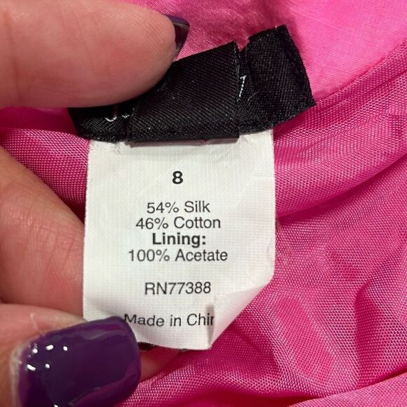 J Crew Silk Pink Barbiecore Babydoll Sheath Puff Sleeve Mini Dress Size 8 - Picture 10 of 16